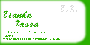 bianka kassa business card